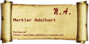 Merkler Adalbert névjegykártya